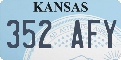 KS license plate 352AFY