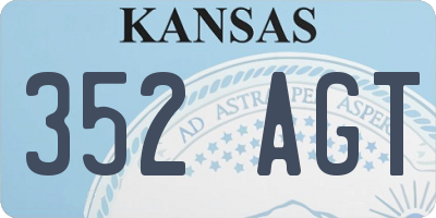 KS license plate 352AGT