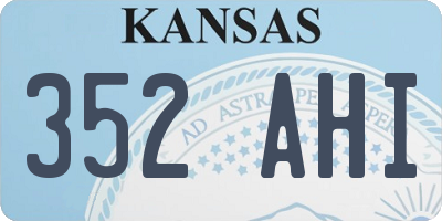 KS license plate 352AHI