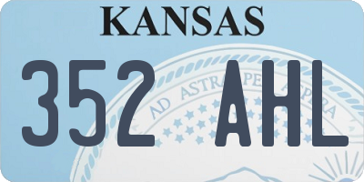 KS license plate 352AHL