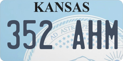 KS license plate 352AHM