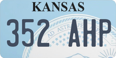 KS license plate 352AHP