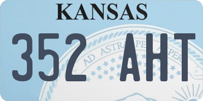 KS license plate 352AHT