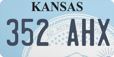KS license plate 352AHX