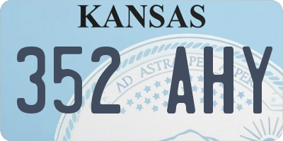 KS license plate 352AHY