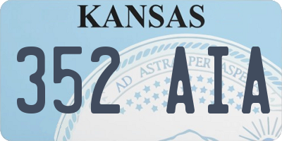 KS license plate 352AIA