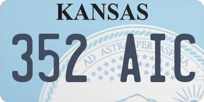 KS license plate 352AIC