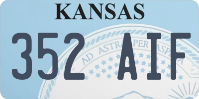 KS license plate 352AIF