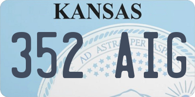 KS license plate 352AIG