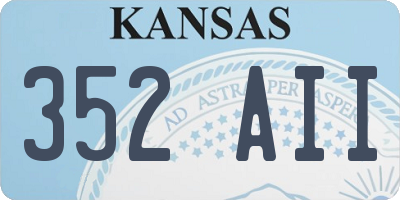 KS license plate 352AII
