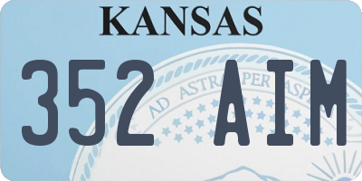 KS license plate 352AIM