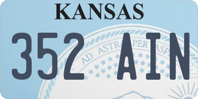 KS license plate 352AIN