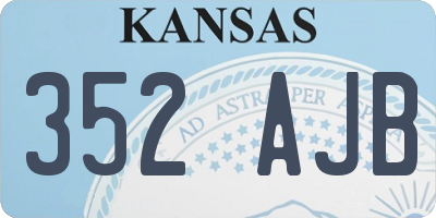 KS license plate 352AJB