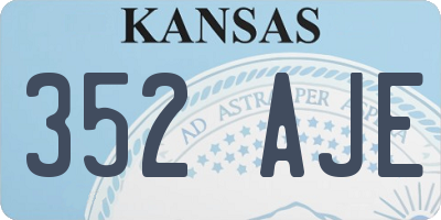 KS license plate 352AJE