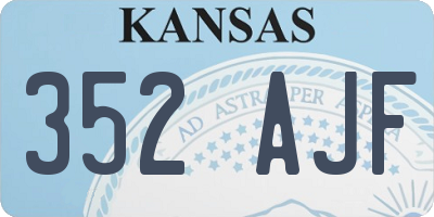 KS license plate 352AJF