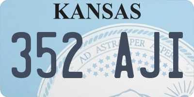 KS license plate 352AJI