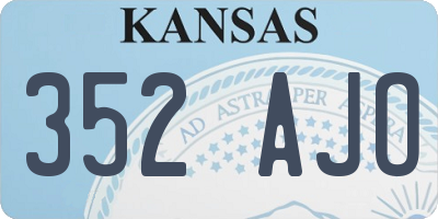 KS license plate 352AJO