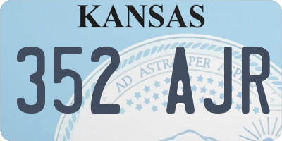 KS license plate 352AJR