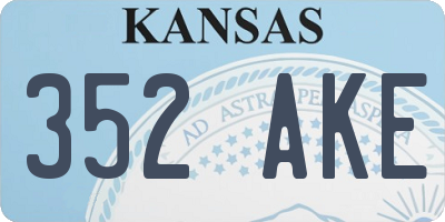 KS license plate 352AKE
