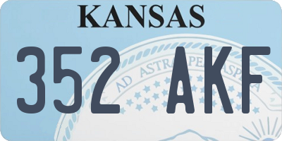 KS license plate 352AKF