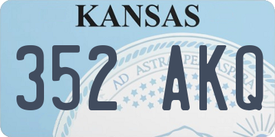 KS license plate 352AKQ