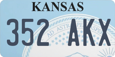 KS license plate 352AKX