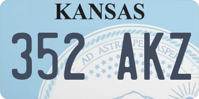 KS license plate 352AKZ