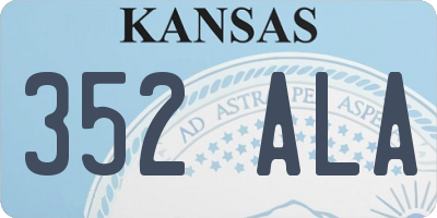KS license plate 352ALA