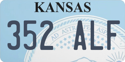KS license plate 352ALF