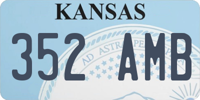 KS license plate 352AMB