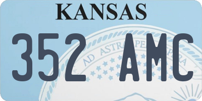KS license plate 352AMC