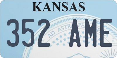 KS license plate 352AME