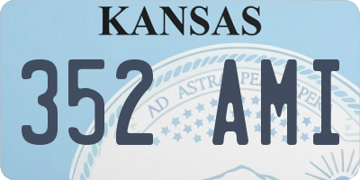 KS license plate 352AMI