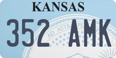 KS license plate 352AMK