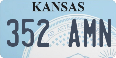 KS license plate 352AMN