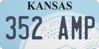 KS license plate 352AMP