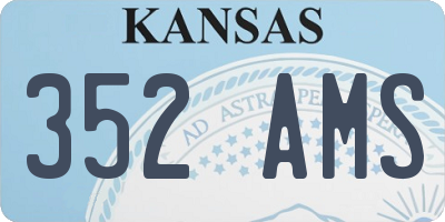 KS license plate 352AMS
