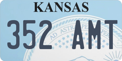 KS license plate 352AMT