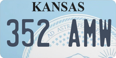 KS license plate 352AMW