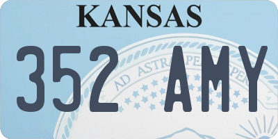 KS license plate 352AMY