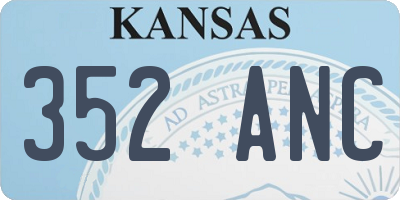 KS license plate 352ANC