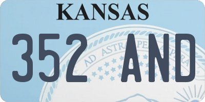 KS license plate 352AND