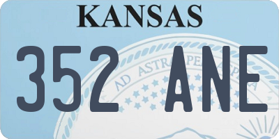 KS license plate 352ANE