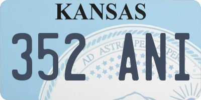 KS license plate 352ANI