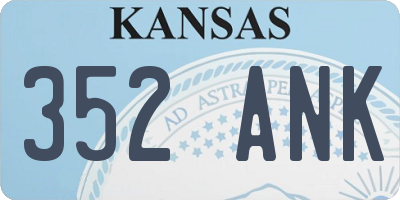 KS license plate 352ANK