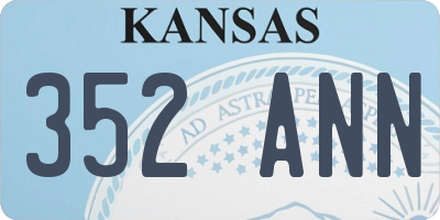KS license plate 352ANN