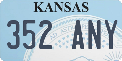 KS license plate 352ANY