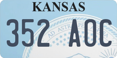KS license plate 352AOC