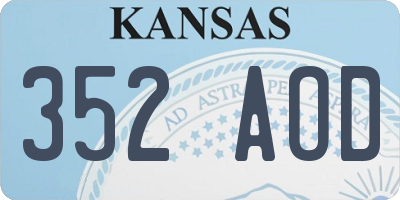 KS license plate 352AOD