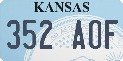 KS license plate 352AOF